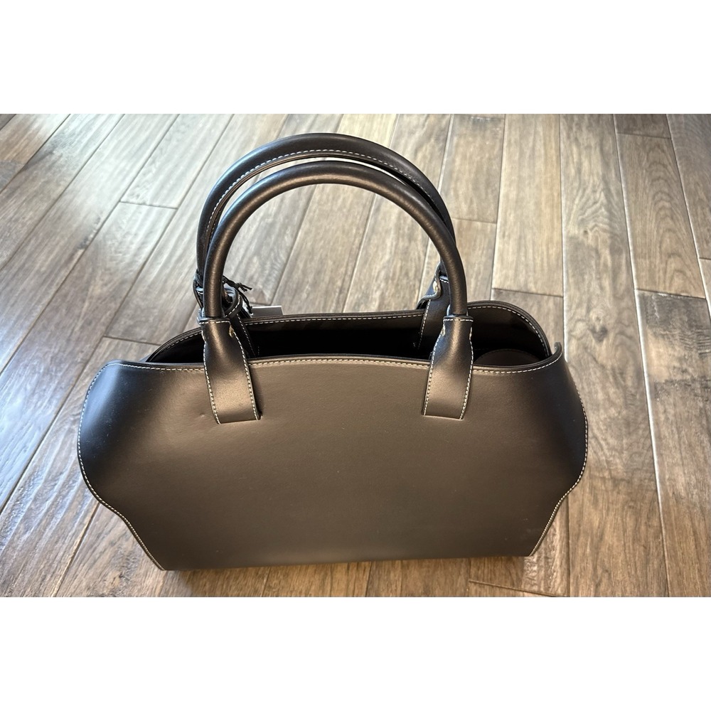 Vittoria Napoli Audrey Satchel Womens‎ OS Black Ruga Leather Made in Italy 3082